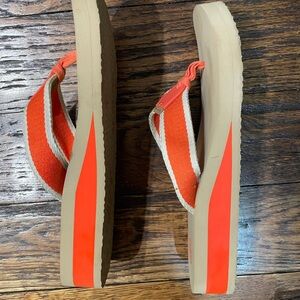 Tory Burch Orange and Tan Sandals